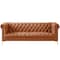Homeroots 85" Camel Faux Leather Manufactured Wood Sofa 543961 - alternate 1