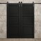 Sartodoors Modern Double Barn Door 72 x 80 inches, Ego 5010 Painted Black Oak, 13FT Rail Track Set, Solid Pa EGO5010DB-CHK-72 - alternate 2