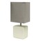 Homeroots 12" White Ceramic Square Table Lamp With Gray Shade 643291 - alternate 2