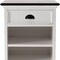 Homeroots Distressed White and Deep Brown Nightstand With Shelves 397625 - alternate 5