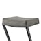 Homeroots 26" Gray and Black Faux Leather and Iron Backless Counter Height Bar Chair 569178 - alternate 5