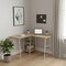Homeroots 47" Natural and White Wood and Metal Corner Trestle Computer Desk 489993 - alternate 2