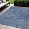 Homeroots 5' X 8' Navy Blue And Ivory Geometric Washable Indoor Outdoor Area Rug 600757 - alternate 1