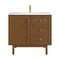 James Martin Vanities Laurent 36" Sgl Vanity, Honey Oak w/ Sgl Hole 3 CM White Zeus Silestone Top and Matching Backsplash 545-V36-HNO-1WZ - alternate 1