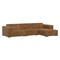 Homeroots 122" Brown Leather Modular Wood Sofa 641023 - alternate 3