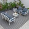 Leisuremod Walbrooke White Patio Conversation, Round Fire Pit with Slats Design & Tank Holder, Navy Blue WWS-29-24-57-31-NBU - alternate 4
