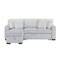 Homeroots 92" Gray And White Fabric Sleeper USB Sleeper Sofa With Toss Pillow 559222 - alternate 3