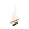 Homeroots 32" Red and White Solid Wood Hand Painted p-Oxybis(benzenesulfonyl hydrazide) Model Boat 402003 - alternate 1