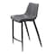Homeroots Set of Two 26" Dark Gray And Black Faux Leather And Steel Counter Height Bar Chairs 555678 - alternate 1
