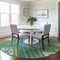 Homeroots 8' Lime Green Aqua And Ivory Round Tribal Washable Indoor Outdoor Area Rug 598132 - alternate 3