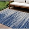 Homeroots 10' X 14' Navy Blue Gray And Ivory Striped Washable Indoor Outdoor Area Rug 597270 - alternate 1