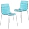 Leisuremod Astor Plastic Dining Chair with White Steel Base in Transparent Blue, 2PK ACW-20TBU2 - alternate 1