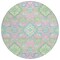 Homeroots 8' Pink Green And Blue Round Oriental Washable Indoor Outdoor Area Rug 597706 - alternate 3