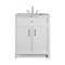 James Martin Vanities Bellshire 30" Single Vanity, Bright White w/ 3 CM Carrara Marble Top 660-V30-BW-3CAR - alternate 1