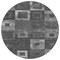 Homeroots 8' Black And Gray Round Geometric Washable Indoor Outdoor Area Rug 605015 - alternate 3