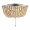 Jonathan Y Allison 15" 3-Light Shabby Chic Farmhouse Wood Beaded/Metal LED Flush Mount, Antique Silver/Cream JYL9019C - alternate 1