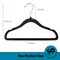 Elama Home 50 Piece Kids Non-Slip Velvet Cloths Hangers with Notched Shoulders in Black 750124334M - alternate 4