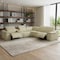 Homeroots Beige Italian Leather Power Reclining U Shaped Six Piece Corner Sectional With Console 476587 - alternate 2