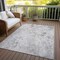 Homeroots 3' X 5' Gray Charcoal And Silver Floral Washable Indoor Outdoor Area Rug 583136 - alternate 4