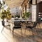 Flash Furniture 7PC Patio Set-55" Glass Table, 6 Black Chairs TLH-089REC-017CBK6-GG - alternate 2