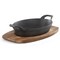 Megachef Mini Cast Iron Oval Pan with Wood Tray 750123427M - alternate 2