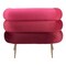 Homeroots 41" Red And Gold Velvet And Upholstered Arm Chair 572296 - alternate 4