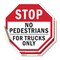 Signmission Stop No Pedestrians for Trucks Only, 4 inch X 4 inch, Vinyl Decal, 2PK OC-D-2PACK-4-56 - alternate 1