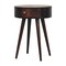 Homeroots 22" Walnut Solid Wood Round One Drawer Nightstand 651545 - alternate 4