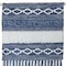Homeroots 26" X 51" Denim Blue And White Geometric Cotton Macrame Hanging Tapestry 548330 - alternate 2