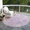 Homeroots 8' Lavender Purple And Lilac Round Floral Washable Indoor Outdoor Area Rug 611200 - alternate 2