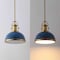 Jonathan Y Homer 13" 1-Light Modern Industrial Metal LED Dome Pendant, Navy/Brass Gold JYL9536G - alternate 3
