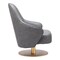 Homeroots 28" Gray And Gold Faux Leather And Faux Leather Swivel Arm Chair 556467 - alternate 3