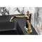 Kingston Brass One-Handle Single-Hole Bathroom Faucet with Deck Plate and Push Pop-Up Drain, Polished Brass KSD3542TKL - alternate 3