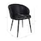 Manhattan Comfort Looma Metal Vegan Leather Side Chair in Black - Set of 2 DC1530-2 - alternate 4