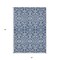 Homeroots 5' X 8' Navy Blue And Ivory Damask Washable Indoor Outdoor Area Rug 595170 - alternate 3