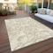 Homeroots 8' X 10' Ivory And Beige Damask Washable Indoor Outdoor Area Rug 614440 - alternate 4