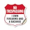 Signmission No Trespassing Shield Sign I Own Firearm, 12 Inch X 12 Inch, Vinyl Decal SHI-D-12-422 - alternate 1