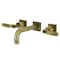 Kingston Brass Double-Handle Wall Mount Bathroom Faucet, Antique Brass KS6123KL - alternate 1