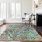 Homeroots 10' X 14' Orange And Teal Blue Abstract Washable Indoor Outdoor Area Rug 588461 - alternate 3