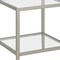 Homeroots 22" Nickel And Clear Glass And Steel Square End Table With Shelf 544179 - alternate 4