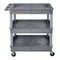 Luxor Utility Cart with Deep Lipped Plastic Shelves, 400 lb Load Capacity, 3 Shelves, 32 in L, 24 in W TC111-G - alternate 7