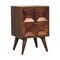 Homeroots 24" Chestnut Solid Wood Square Carved Geometric Two Drawer Nightstand 651598 - alternate 5