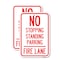 Signmission No Stopping Standing Parking - Fire Lane 2, 18'' X 24'' 2 Signs, Heavy Gauge Aluminum, 2PK A-1824-2PACK-23572 - alternate 1