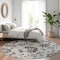 Homeroots 8' Gray Charcoal And Silver Round Floral Washable Indoor Outdoor Area Rug 589472 - alternate 4