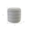 Homeroots 20in Blue Polyester Round Striped Indoor Outdoor Pouf Ottoman 517435 - alternate 4