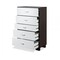 Homeroots 32" Brown and White Five Drawer Standard Chest 286662 - alternate 3