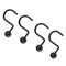 Simple Spaces Ball Shower Curtain Hook Set, 1-1/16 in Opening, Steel, Matte, 2 in W, 2-3/4 in H SD-CBH-BK - alternate 1