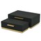 Homeroots Set of Two Black And Gold Nesting Decorative Storage Boxes With Lids, 2PK 712919 - alternate 4