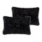 Homeroots Set of Two 12" X 20" Black Sheepskin Lumbar Throw Pillows, 2PK 544563 - alternate 4