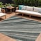Homeroots 10' X 14' Black Gray And Ivory Striped Washable Indoor Outdoor Area Rug 614964 - alternate 1